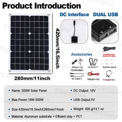 1500W Solar Panel Kit – 3 x 500W + 100A Controller + Extension Cord + Alligator