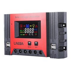 100A Solar Panel Battery Charge Controller 12V/24V/48V LCD Regulator Auto 4 USB