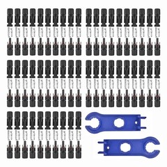 Usngsny 100 PCS Solar Panel Connectors, 50-Pairs+ 2 Spanners Solar Connector