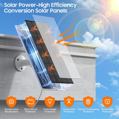 2 Pack Solar Panel Charger for Battery Camera with 13.1Ft Cable Waterproof SetXL