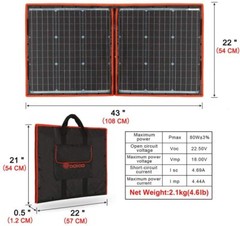 SOLAR PANEL 80 Watt Station Portable Foldable Highest Efficiency CONTROLLER KIT