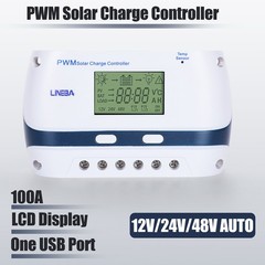 LCD 100A 60A 30A Solar Charge Controller Auto 12V/24V/48V Battery Regulator USB