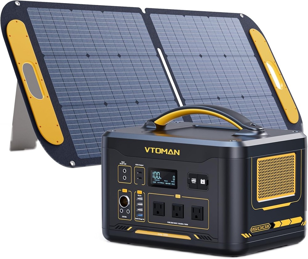 VTOMAN Jump 1500X 1500W/828Wh Portable Power Station with 110W Solar Panel
