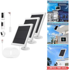 Solar Panel Outdoor 4W IP65 Waterproof for Ring Camera 3 Pack 10FT Cable Stick