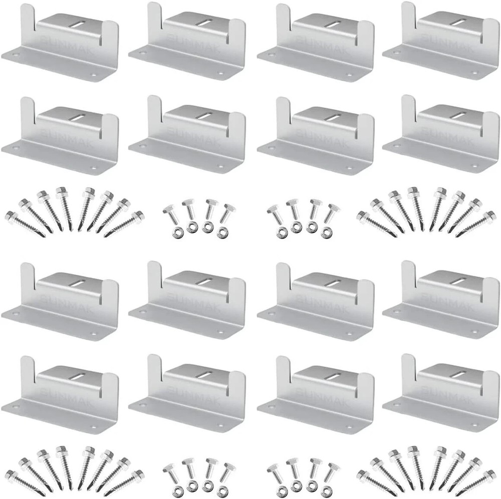 16 Units per Set Solar Panel Mounting Z Brackets, Solar Panel Mounting Brackets