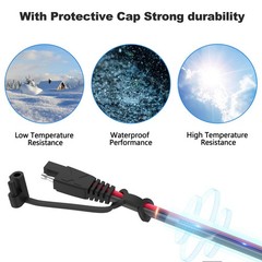 25FT SAE Extension Cable 16AWG Quick Disconnect Connector for Automotive & Solar