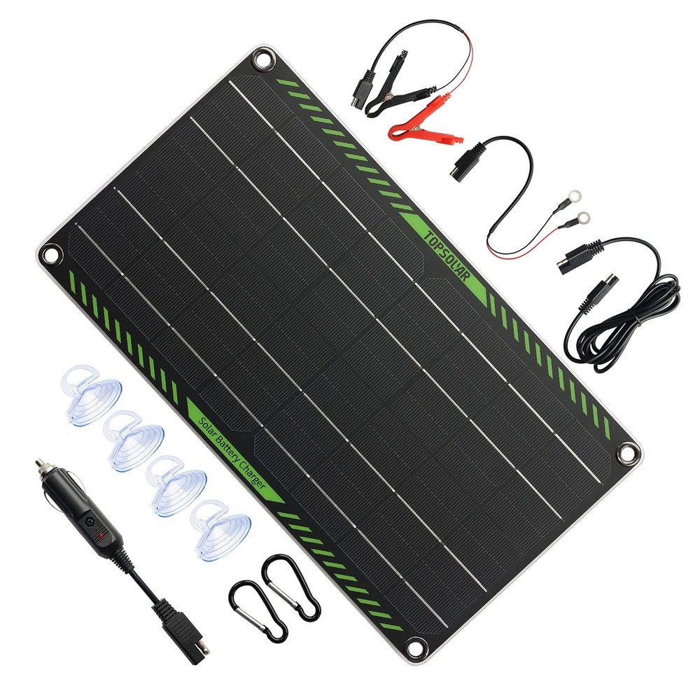 10W Solar Battery Maintainer Waterproof Car RV Boat Charger 12V Tender Trickle