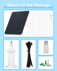 Solar Panel for Security Camera, 5W Solar Panel Charger Compatible with Eufycam