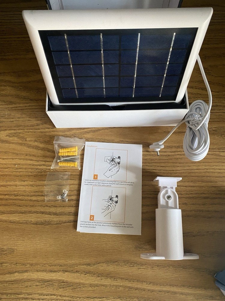 Wasserstein Solar Panel Compatible with Ring Spotlight Cam Battery – White 1 Pk