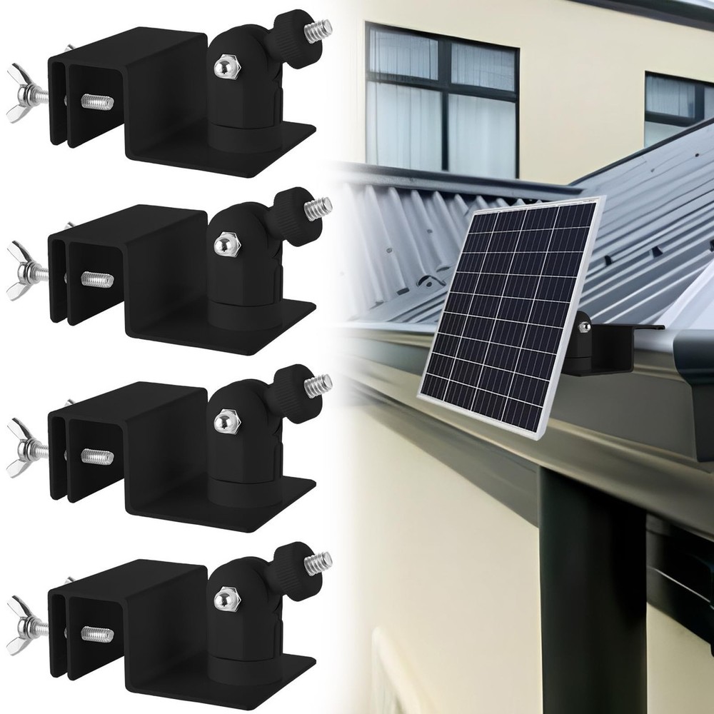 Oungy 4 PCS Solar Panel Gutter Mount for Ring Blink Arlo, Black