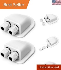 2 Pack Solar Double Cable Entry Gland for RV Caravan Marine ABS White Roofs
