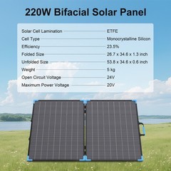 110W 220W 400W Solar Panel ETFE Monocrystalline IP68 for Power Station Camping