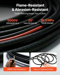 10AWG Solar Panel Cable 30ft, IP67, Flame-Retardant, Tinned Copper, MC4