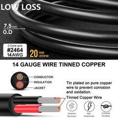 30Ft Extension Cable 14AWG DC7909 Solar Extension Cable fit Jackery/Anker/BLU…