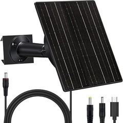 10W Solar Panel with 10400mAh Battery for Security & Trail Cameras, 5V/12V Ad…