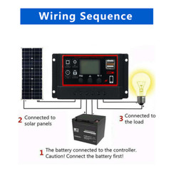 Portable Solar Panel 10A-100A Controller Solar Charger Outdoor Battery Supply