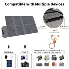 120W 80W Solar Panel Type-C for Jackery Portable Power Station Explorer 300