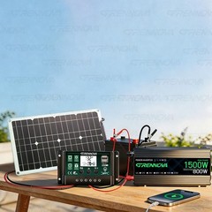 Grennova 1500W Solar Power Kit 80W Panel 12V To 110V/220V Inverter 60A Controlle