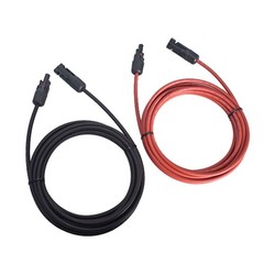 LABLT 1 Pair Black + Red Solar Panel Extension Cable Wire Connector 12/10 AWG