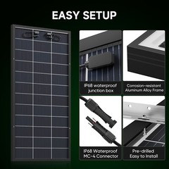 300W (600W) Bifacial N-Type Solar Panel Mono 12/24V Charging Camping Off-Grid RV