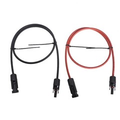 1 Pair 3 Feet Black + Red 10 AWG Solar Panel Extension Cable Wire Connector