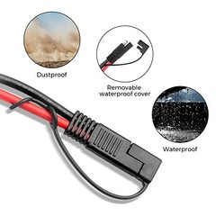 Solar SAE Cable 10AWG Extension Anderson Connector 2 Ft