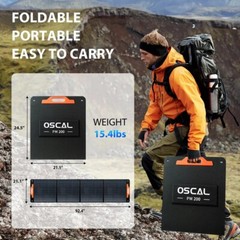 OSCAL PowerMax 6000W Portable Power Station 3600Wh + Extra Battery Solar Panel