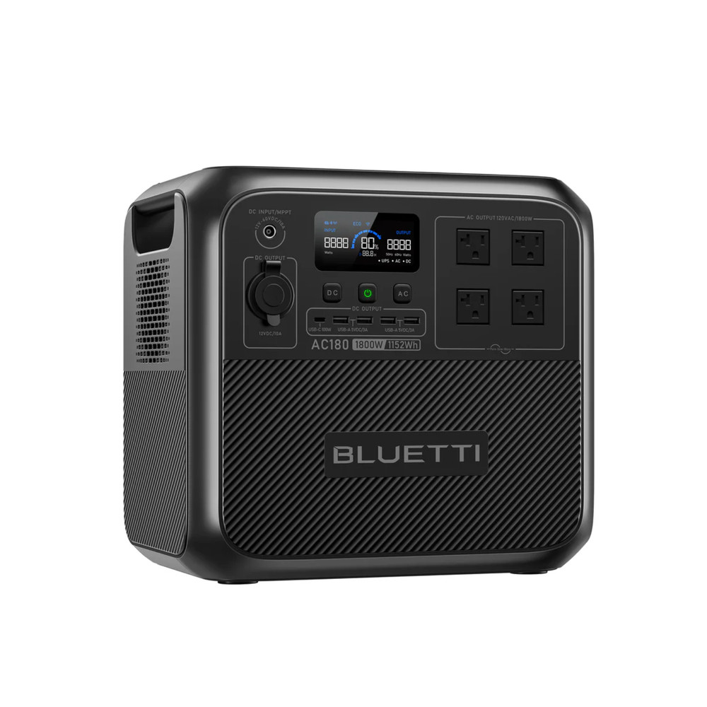 BLUETTI AC180 Solar Ready Portable Power Station 1152Wh MPPT Controller BMS