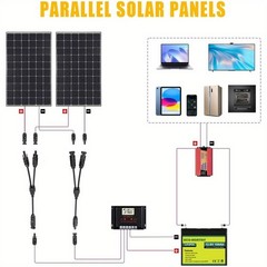 30A Solar Y Branch Parallel Cable Kit MC4 Connectors w/Spanners for RV Boat