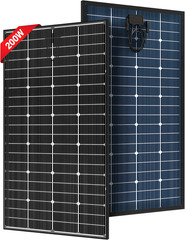 JJN Bifacial 200 Watt Solar Panel, 16BB N-Type 200W 12V 25% High Efficiency 200W