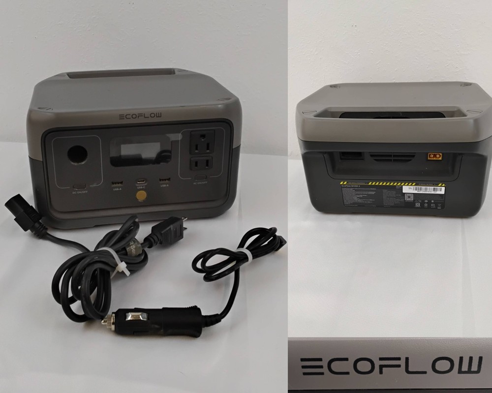 EcoFlow River 2 Portable Power Station For Camping w Cords Powers On READ #J4882
