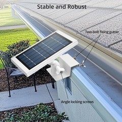Anbte 2PCS Gutter Mount for Arlo, Eufy, Reolink, Blink Solar Panels, White