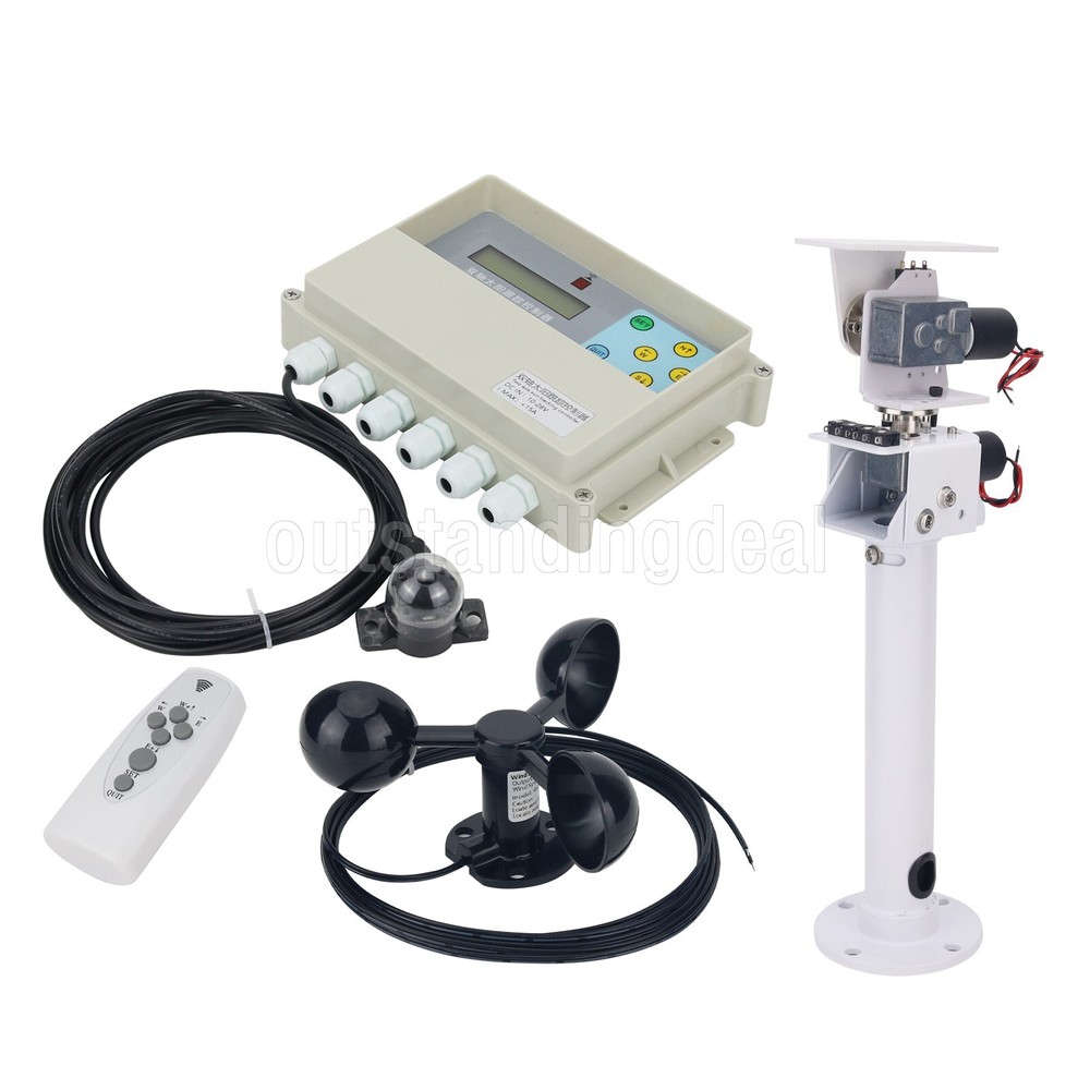Dual Axis Solar Tracker Controller with Remote & Wind Speed Sensor + Gimbal ot25
