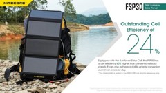 Nitecore FSP30 30W Foldable Solar Panel IPX5 Waterproof -2 USB-A and USB-C Ports