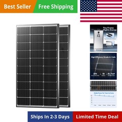 200 Watt Solar Panels, 12V 100W Solar Panel 2PCS,10BB Monocrystalline 23% Hig…