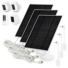 4W Solar Panel Charger for Ring Stick Up Cam Pro Ring Spotlight Cam Plus USB-C
