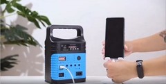 Portable Solar Power Station with Panels, LiFePO4 Battery, DC/USB Outlets, LED F