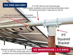 Solar Panel Array Ground Mounting Bracket for 2.5″ (2 7/8″ OD) Pipe or Pole Moun