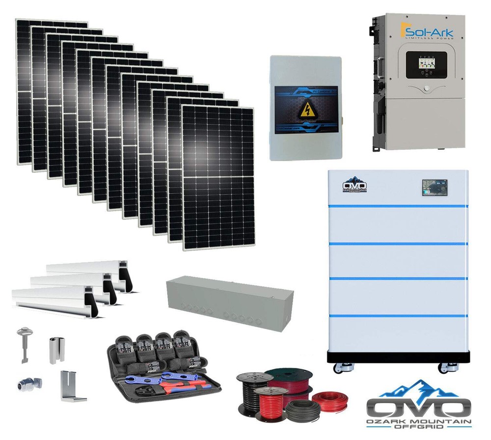 6KW Complete Offgrid Solar Kit – 15K Sol-Ark Inverter + 20.48KW OMO Stack Lithiu