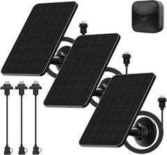 3 Pack Solar Panel Blink Solar Panel with Mount 13.1ft Cable Rubber Plug