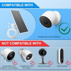 5W Solar Panel for Google Nest Camera | Upgraded Solar Charger for Nest 1 Pack