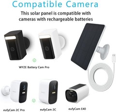 Continuous Power Supply: 2 Pack 4W Solar Panels for WYZE & Eufy Battery Cameras