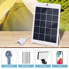 5W Portable Solar Panel Power USB Maintainer Outdoor Battery Cell Phone Charger