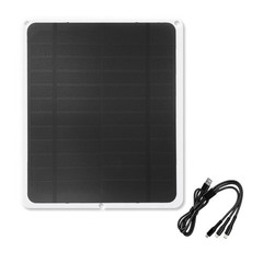 20W Flexible Mono Solar Panel USB Charger Phone Camping 3-in-1 Cable Included