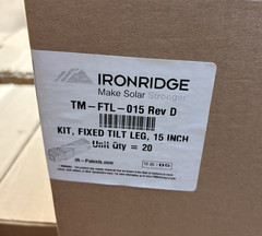 (20) IRONRIDGE TM-FTL-015 Rev D 15″ Fixed Tilt Leg – New Box of 20