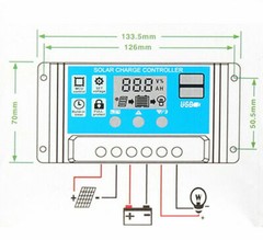 30A Solar Panel Battery Regulator Charge Controller 12V/24V w/Dual USB LCD US