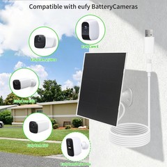 4W Solar Panel Security Camera Type C Micro Charger Rechargeable Battery