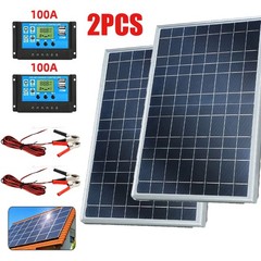 2PCS Portable 12V Flexible Solar Panel Mono Power Camping Home RV Battery Charge