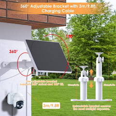 Solar Panel for Security Camera,6W Solar Panels with Micro USB&USB-C Port