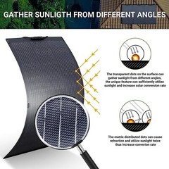 ALLPOWERS 100W OR 200W Flexible Mono Solar Panel Efficiency IP68 For Roof Boat